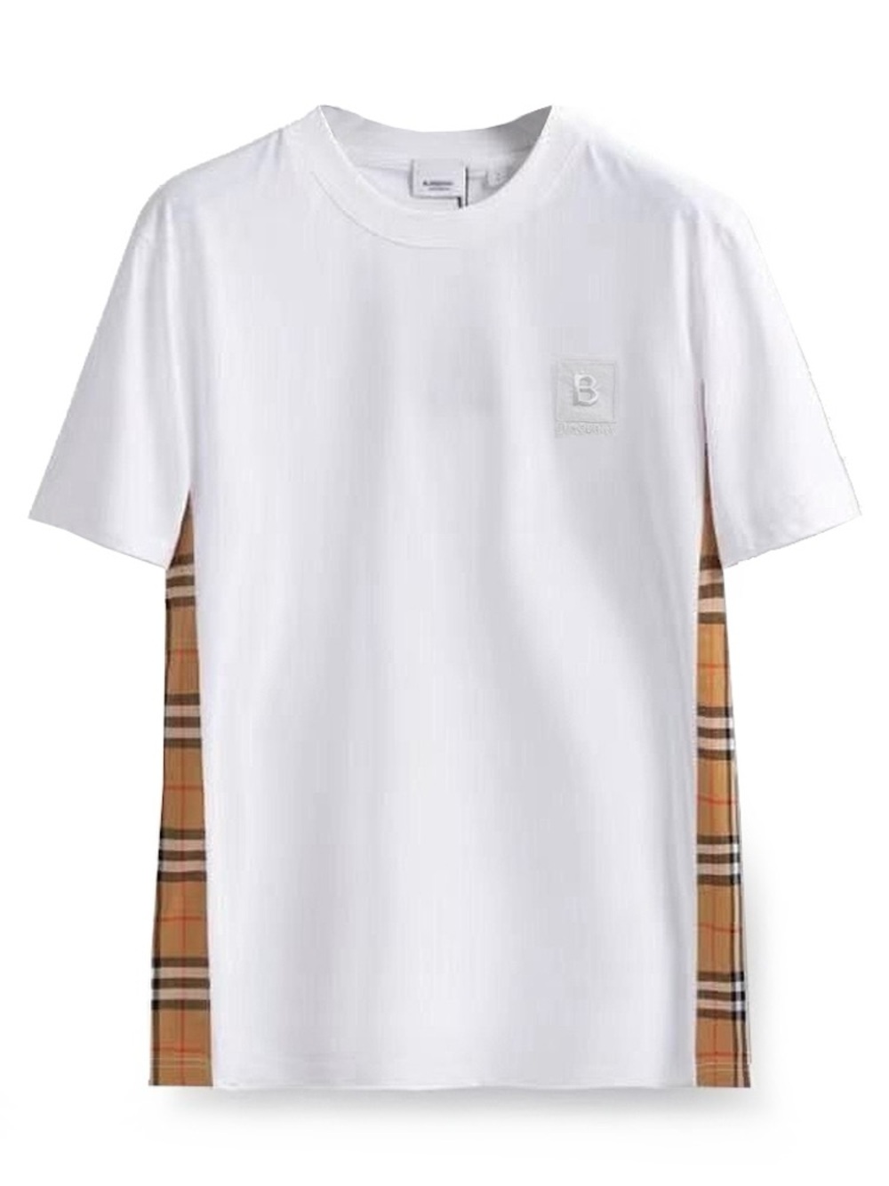 Burberry White Check side short sleeve t-shirt